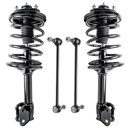 Detroit Axle - Front Struts Sway Bars for 03-05 Honda Pilot 2001-2002 Acura MDX, Complete 2 Struts with Coil Spring 2 Sway Bar Links 2003 2004 2005 Replacement Ready Strut Shock Assembly - size: 4QS1900545/Sway Kit