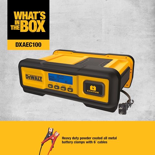 DeWalt DXAEC100 30 Amp Battery Charger, for Vehicles | 100 Amp Engine Start, 30 Amp Charger, 3 Amp Maintainer - size: 30 Amp