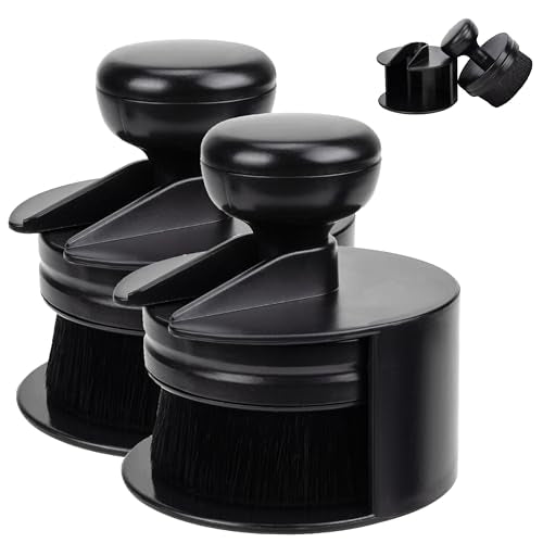 2 PCS Tire Shine Applicator Brush, Tire Shine Brushes, Tire Dressing Brush Applicator with Seal Cover, Tire Brush for Car Detailing, Tire Gel Applicator, High Density Detail Factory Tire Brush (Black) - color: 2 PCS Black