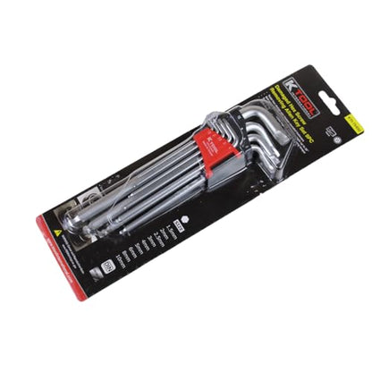 K Tool 75450 Damaged Hex Screw Remover Set, 9 Piece Metric Range from 1.5 mm to 10 mm, Twist End Extractors Remove Rounded Screws Without Drilling