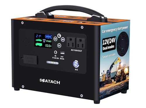 10000A Jump Starter, 24V Car Battery Jumper Starter for All Gas & All Diesel Engines, Heavy Duty Jump Starters, Truck Jump Starter Power Station for Camp - color: carbon black
