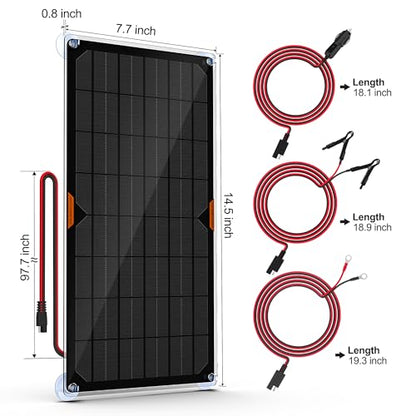 OYMSAE12V Solar Battery Charger ，10W Waterproof Solar Battery Maintainer,Portable Solar Panel Charger with Upgraded MPPT Controller for Car, Motorcycle, Boat, Marine, RV, Trailer, Tractor,Truck, etc - size: 10W