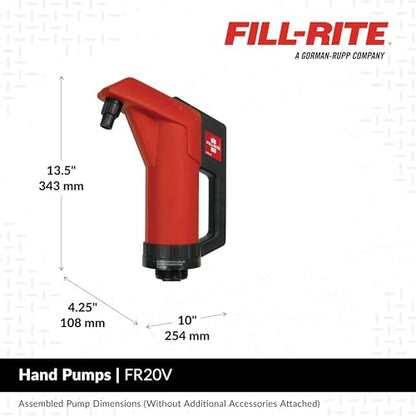 Fill-Rite FR20V Lever Operated Fuel & Oil Transfer Hand Pump - style: Poly Pump (Red - Fuel)