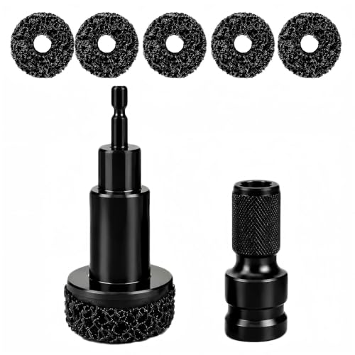 Wheel Hub Resurfacing Kit, Hub Cleaning Tool, Wheel Stud Cleaner | 6 Grinding Pads for Brake Rotor Rust Removal; Fits Power Drill and 1/2" Impact Wrench for Automotive Maintenance