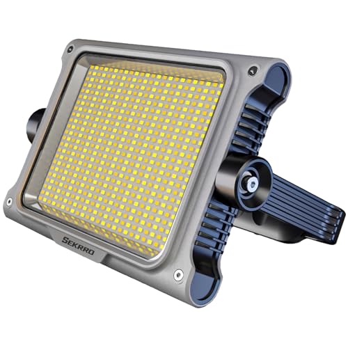 Sekrro P8 Rechargeable Magnetic Work Light, 3500LM LED Camping Lantern 20000mAh Battery, IP67 Waterproof, Stepless Dimming, Flood Light for Job Site, Emergency, Outdoor, Workshop
