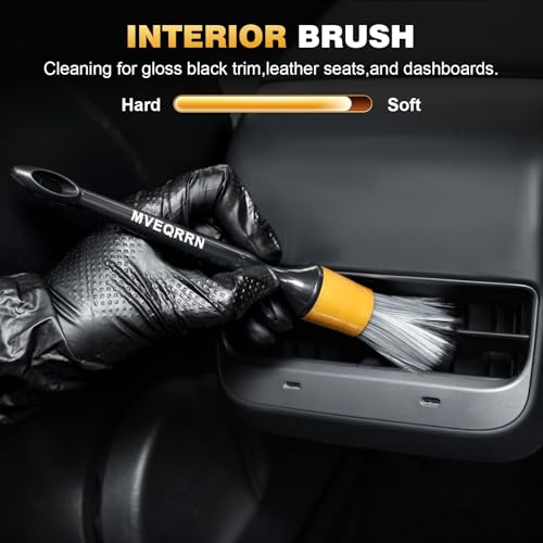 MVEQRRN 10PCS Car Detailing Brush Set,Boars Hair Detail Brush Kit(Gold) | Ultra Soft No Scratch, Car Dust Brush,Car Detailing Brushes Kit, Detail Brushes Car Detailing for Interior Exterior - color: 10pcs detail brush gold