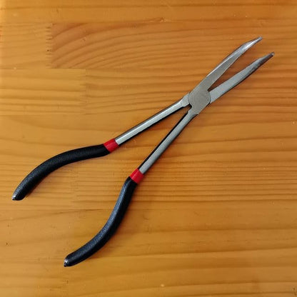 Long Reach Needle Nose Pliers，Extra Long Needle Nose Pliers, 90-Degree Bent Nose Pliers for Hard to Reach Narrow Spaces