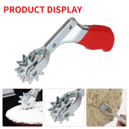 Wool Buffing Pad and Polishing Pad Cleaner Tool Set | Polishing pad cleaner with metal spur & nylon brush, durable ergonomic design extends pad life