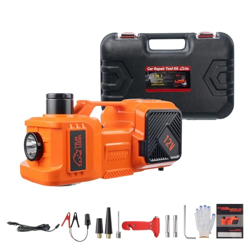 Electric Car Jack Kit with Hydraulic Lift 5-Ton, Tire Inflator Heavy-Duty 12V Floor Jack for Sedans,SUVs,MPVs & Trucks.Ideal for Tire Changes & Garage Repairs (no Electric Wrench) - style: no electric wrench