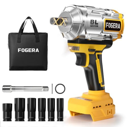 Cordless Impact Wrench 1/2 Inch - Compatible with Dewalt 20V Batteries, 1100 Ft-lbs (1500N.m) High Torque Impact Driver, Brushless Impact Gun with 3 Speed Modes & LED Light (Battery Not Included)