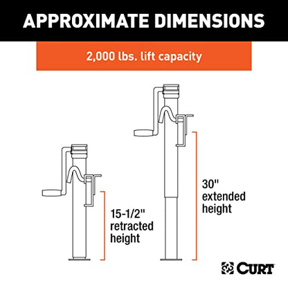 Curt 28306 Side Wind Bracket Mount Swivel Jack