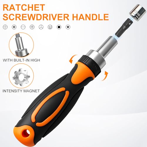 42 in 1 Ratcheting Screwdriver Set with Right Angle Wrench | Tool Kit for Bike Repair, Electronics, Household DIY - Portable Storage Case - style: 42pcs Ratchet Screwdriver Set