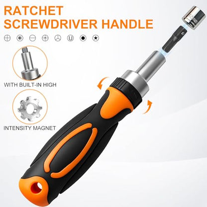 42 in 1 Ratcheting Screwdriver Set with Right Angle Wrench | Tool Kit for Bike Repair, Electronics, Household DIY - Portable Storage Case - style: 42pcs Ratchet Screwdriver Set