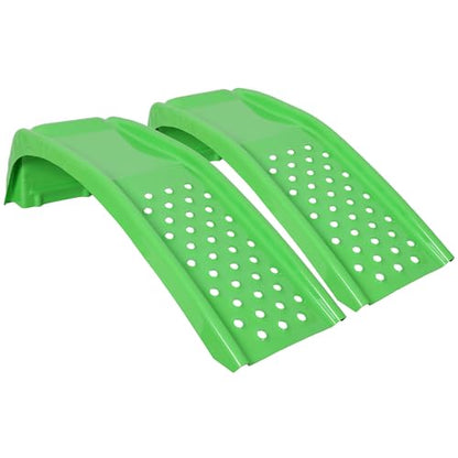Heavy Duty Car Ramps Set of 2, Steel Auto Ramps 8000 LBS Capacity, Low Profile Car Ramps for Oil Change, Vehicle Service Ramp for Cars SUV & Light Trucks, 9" Lift Height (Green) - color: Green