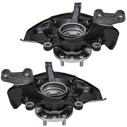 Detroit Axle - AWD 4pc Steering Knuckles Kit for 04-07 Toyota Highlander w/ABS on Axle, 2 Front Steering Knuckles & Wheel Bearing Hubs 2 Rear Wheel Bearing Hubs 2004 2005 2006 2007 Replacement - size: 4UW48746/Kit