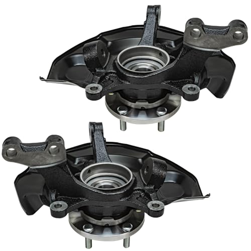 Detroit Axle - FWD Steering Knuckles Kit for 2004 2005 2006 2007 Toyota Highlander [2.4L], 2 Front Steering Knuckle & 2 Wheel Bearing Hubs Rear Wheel Bearing Hub Replacement - size: 4UW48747/Kit
