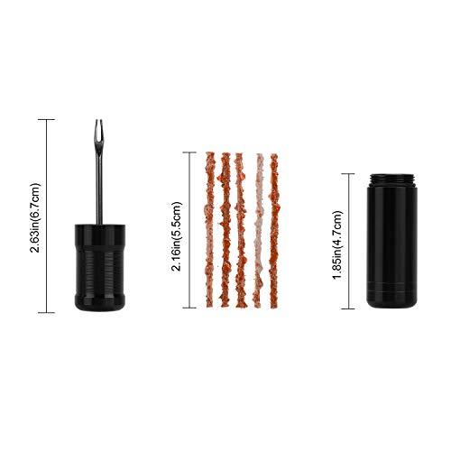 Oumers Tubeless Bike Tire Repair Tool Kit, Bike Tire Punctures with 5PCS Bacon Strips Plus Insertion Tool Tire Repair Fork Reamer - color: 5-orange