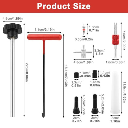 54PCS Tire Valve Stem Repair Tool, Quick Change Valve Stem Installation Tool Without Tire Removal, with TR413 TR414 Stems and Cores, for Cars Motorcycles ATVs Tubeless Tires