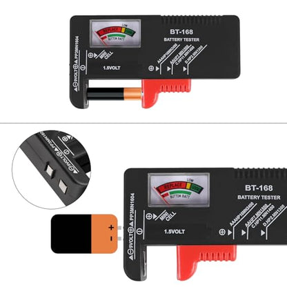 2Pcs Universal Battery Tester Battery Checker for AA AAA C D 9V Household Small Electrical Equipment Monitor - color: 2pcs BT-168