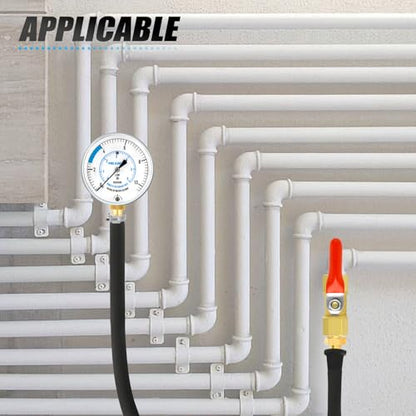 MEANLIN MEASURE 0-10” WC Manifold Gas Pressure Test Kit, Pressure Gauge Kit for Natural Gas or LP Gas with 40" Feet Hose, 1/8” NPT Fitting with Barbed Connection and Hex Bushing - style: 0-10” WC
