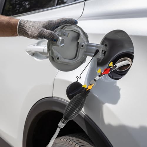 Manual Gasoline Siphon Pump with Portable Hand Fuel Transfer Hose, Liquid Suction Pump for Car, Boat, Rv Fuel and Water Transfer, Gas Siphon Kit for Automotive Use