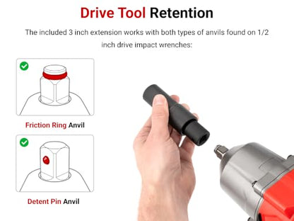TEKTON 1/2 Inch Drive Impact Flip Socket Set | SIF92400 - size: 6-Piece