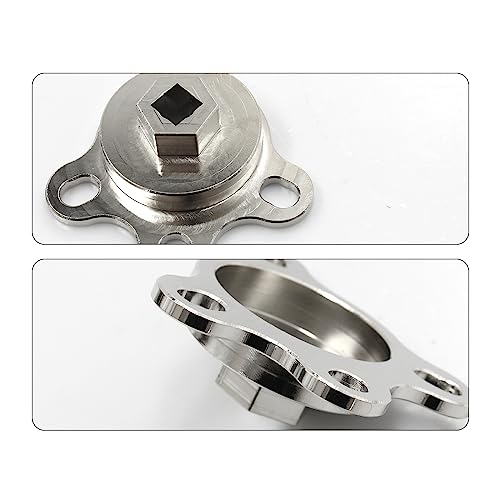 Silver Crankshaft Turning Tool Engine Rotation Adapter Tool | Compatible with Chevy Ford - color: Silver