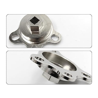 Silver Crankshaft Turning Tool Engine Rotation Adapter Tool | Compatible with Chevy Ford - color: Silver