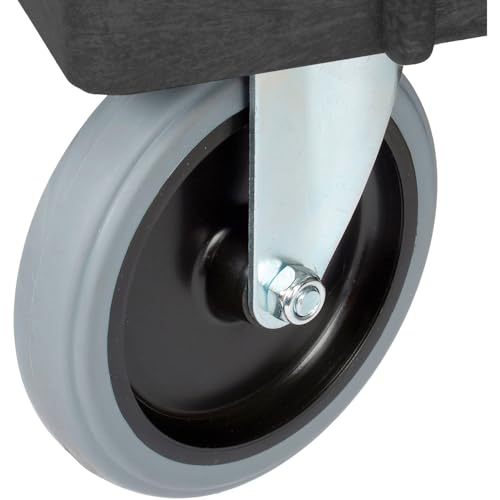 Global Industrial Industrial Service & Utility Cart, Plastic 2 Tray Black Shelf, 44” x 25-1/2”, 5" Rubber Casters - color: Black
