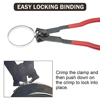2Pcs CV Boot Clamp Crimp & Banding Tool Set with 10 Crimp Bands | Professional pliers for ear & band-style CV clamps for car and ATV axle boot replacement maintenance
