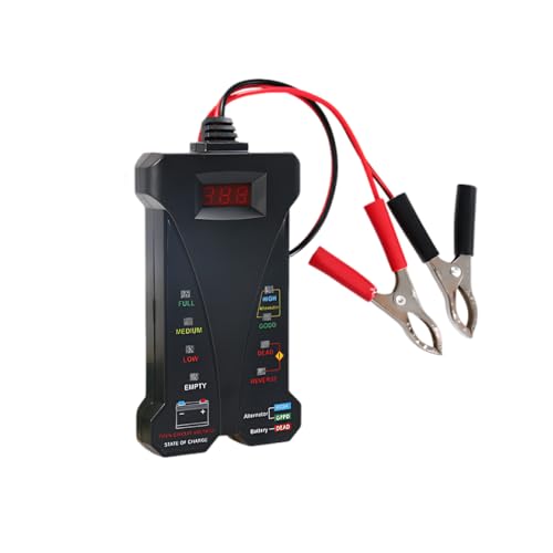 ZIMISI Car Battery Tester, 12V Digital Battery Tester Voltage Meter with LCD Display and LED Indication, Alternator Charging System Analyzer, Battery Monitor for Cars, SUVs, Trucks