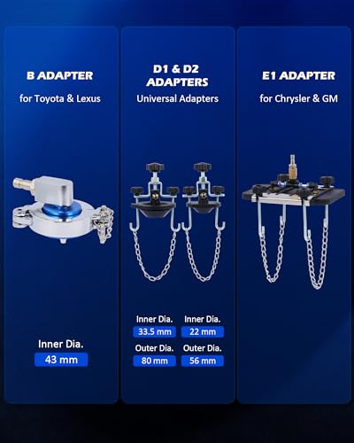 OMT 12 Pcs Master Cylinder Brake Pressure Bleeder Adapter Kit for Flushing | Compatible with Toyota Honda Ford Nissan Jeep, 10 Cap Sizes 29-74mm, Quick-Connect Ports; Ideal for Car Service