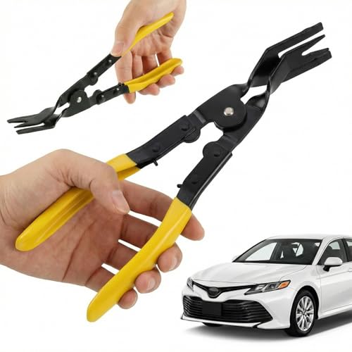 Automotive Panel Clip Pliers - Car Panel Upholstery Trim Clip Removal Tool Plier, Interior Clip Fastener Rivet Push Pin Panel Pliers, Repair Tool for Car Vehicle Dashboard Clip Remover Plier - color: Yellow