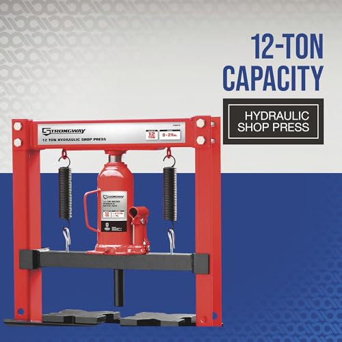 Strongway 12-Ton Hydraulic H-Frame Shop Press | Controlled pressing force, Automotive repair, Bearing service, Straightening/fabrication, Shop-ready construction - style: 12 ton