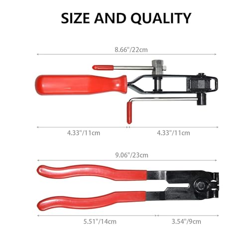 CV Joint Boot Clamp Pliers, Automotive CV Boot Clamp Tool Set, Hose Clamp Pliers CV Axle Clamp Tool, Suitable for Vehicles ATV UTV boot Clamps (Red) - color: Red