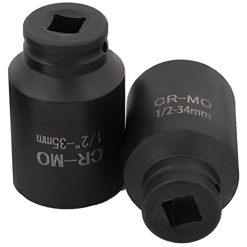 OCPTY 5 Piece 1/2 Inch Drive Deep Impact Axle Hub Socket Set | Fit For Most Cars, 6 Point, 33mm 34mm 35mm 36mm 38mm