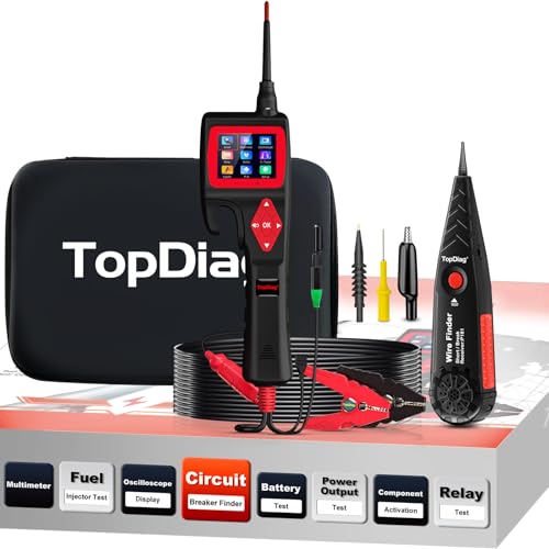TopDiag P200 Power Circuit Probe Kit - Automotive Circuit Tester with 2024 Online Update, 9~30V Voltage Range, Multimeter, Relay Test, Fuel Injector Tester, Activating Component, Oscilloscope Mode - style: P200