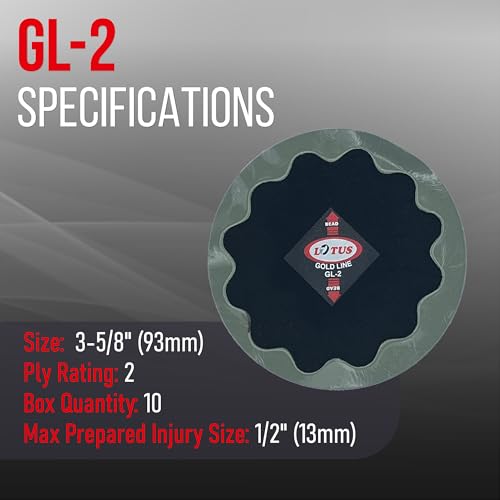 Lotus Gold Line Bias Tire Repair Patches GL-2 - size: 3-5/8" Round