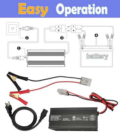 12V 20A LiFePO4 Battery Charger 14.6V LiFePO4 Charger and Maintainer for 4S 12V (12.8V) Deep Cycle Lipo Lithium Iron Phosphate Rechargeable Batteries of RV Car Boat - size: 12v 20a