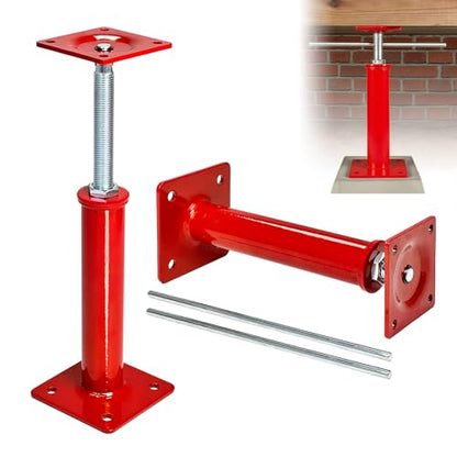 2 Pack House Jacks for Leveling Crawlspace, 11"-16" Adjustable House Floor Jack Post, 11023 lbs Max Foundation Jacks for Floor Joist Support & Foundation Repair, Safety Pins Included - size: 11.8''-16''(2 Pack)