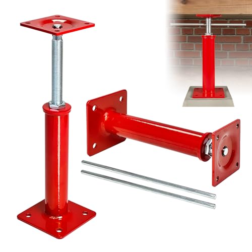 2 Pack House Jacks for Leveling Crawlspace, 11"-16" Adjustable House Floor Jack Post, 11023 lbs Max Foundation Jacks for Floor Joist Support & Foundation Repair, Safety Pins Included - size: 11.8''-16''(2 Pack)