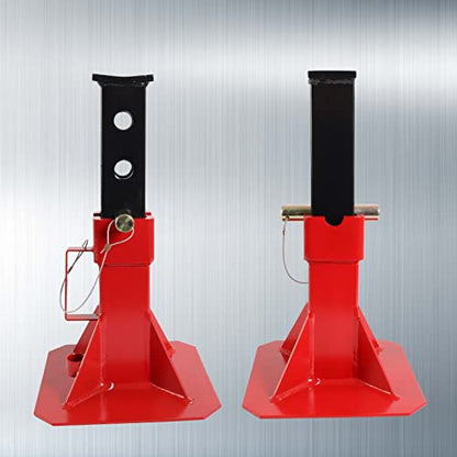 TCE ATZ220005U Torin Heavy Duty Car Jack Stand with Lock, 22 Ton (44,000 lb) Capacity, Red, 1 Pair - style: Wide Base