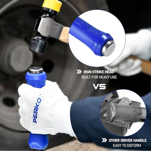Bearing Race and Seal Driver Kit 6pc - Wheel Bearing Installer Tool | 5 Driver Sizes for 4-13/16" to 6-5/16" Bearings Class 7 & Class 8, Premium Aluminum Alloy, Anti-vibration Handle - size: 6Pcs 4-13/16" to 6-5/16"