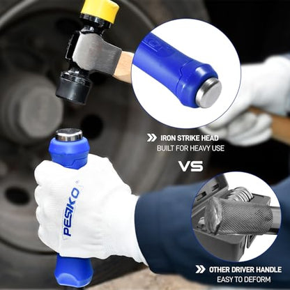 Bearing Race and Seal Driver Kit 6pc - Wheel Bearing Installer Tool | 5 Driver Sizes for 4-13/16" to 6-5/16" Bearings Class 7 & Class 8, Premium Aluminum Alloy, Anti-vibration Handle - size: 6Pcs 4-13/16" to 6-5/16"