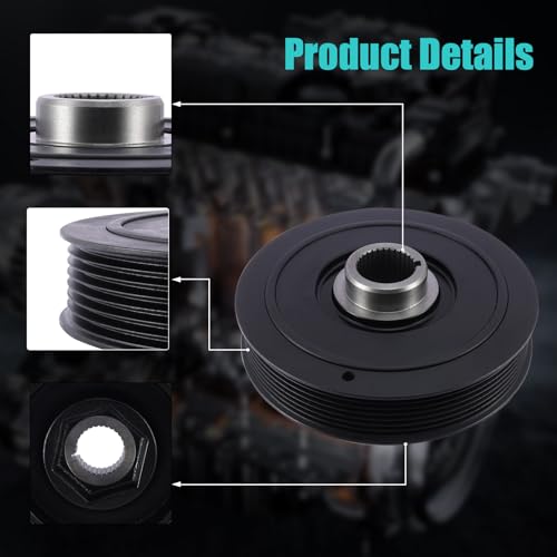 AULINK 594-298 13810PNA003 Harmonic Balancer Crankshaft Pulley 2.0L 2.4L L4 | For Acura RSX 2002-2006,TSX 2004-2008,For Honda Accord 2003-2005,Civic 2002-2011,CR-V 2002-2006,Element 2003-2006