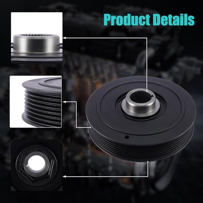 AULINK 594-298 13810PNA003 Harmonic Balancer Crankshaft Pulley 2.0L 2.4L L4 | For Acura RSX 2002-2006,TSX 2004-2008,For Honda Accord 2003-2005,Civic 2002-2011,CR-V 2002-2006,Element 2003-2006