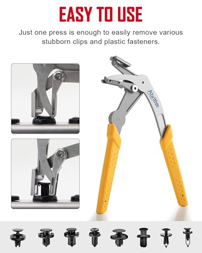 Car Clip Pliers, Panel Clip Removal Pliers, Professional Plastic Fastener Removal Tool for Removing Automotive Fasteners Clips Without Damage Orange - color: Orange