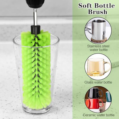 1 Pack Drill Brush for Car Wheel and Bottle(Green) | for Wheels, Rims, Engines, Exhaust, Bottle - color: 1 Pack Green