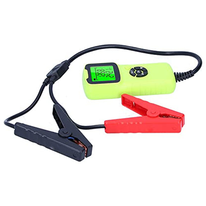 A300 Digital Car Battery Tester, Automotive Battery Analyzer, LCD Display with Load Test System for 12V Batteries, Includes Heavy Duty Clamps and Beep Remind Function (Green) - color: Green