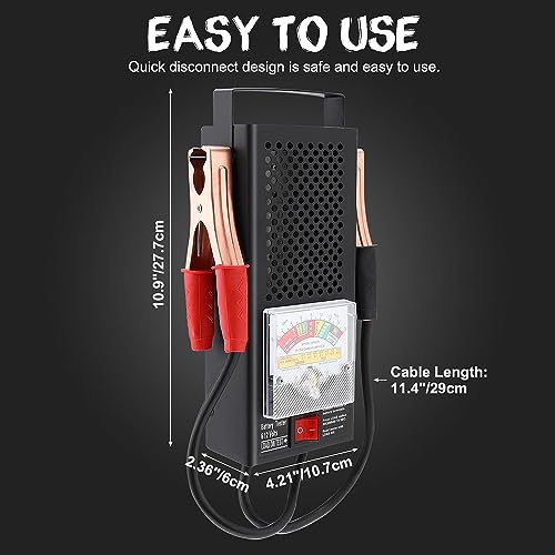 Yaegoo Car Battery Tester and Voltage Tester, Automotive Battery Load Checker 12V 100A / 6V 50A